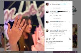 Aurel jaupi the text : Purple Diamond Ring Results Of Code Aurel Hermansyah To Atta Halilintar