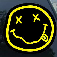 Nirvana Smiley Face Vinyl Decal Window Mirror Bumper Laptop Sticker Em 2020 Adesivos Bonitos Adesivos Para Impressao Adesivos Sticker
