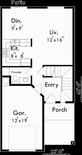 Home to a rich architectural expression of contemporary living, this modern house plan breathes a beachy, free vibe into your every day, making it just as ideal near the coast as away from it. Narrow Lot House Plan 22 Ft Wide House Plans 3 Bedroom 2 5 Bath