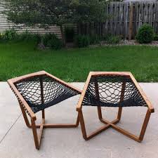 Pair Of Sling Chairs Rope Chairs Mid Century Mod Patio Porch Hammock Mcm Midcenturymodern Furnituredesi Em 2020 Ideias Para Mobilia Cadeiras Design Moveis Decoracao