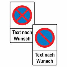 Einfach im onlineshop selbst gestalten, material und format wählen: Parkverbotsschilder Haltverbot Symbol Und Text Nach Wunsch Seton