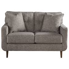 Sporting a dramatic charcoal gray hue, the top is crafted of durable melamine allowing it to weather years of family thrills and spills. Ashley Furniture Zardoni 11402 35 Mid Century Modern Loveseat Furniture And Appliancemart Loveseats