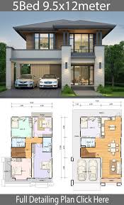 House Design Plan 9 5x12m With 5 Bedrooms Home Design With Plansearch Model House Plan Duplex House Design House Front Design
