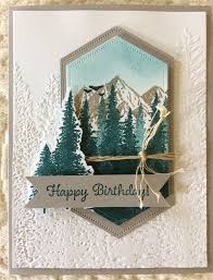 See more ideas about card making, inspirational cards, cards handmade. Mountain Air Majestic Mountains Stitched Nested Labels Gray Granite Pretty Peacock And Evergreen Stamped Cards Hand Stamped Cards Masculine Birthday Cards