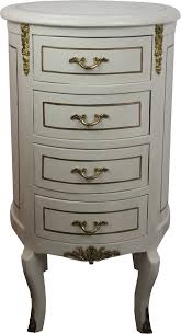 Nightstands & bedside tables : Casa Padrino Baroque Dresser Round Antique Style Cream White Gold 42 X H 77 5 Cm Baroque Furniture