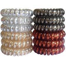 Elastic Hair Ties No Crease Spiral Jmee 12 Pcs Clear Plastic No Damage Hair Rubber Bands Neutral Colors Learn More B Hair Rubber Bands Hair Coils Hair Ties