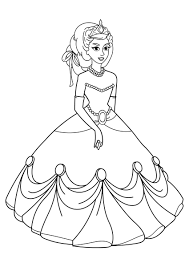 Coloriage princesse avec robe - Coloriages Gratuits à Imprimer - Dessin  31023
