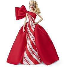 Barbie 2019 Holiday Doll Blonde Curls With Red White Gown Walmart Com Barbie Gowns Holiday Barbie Dolls Holiday Barbie