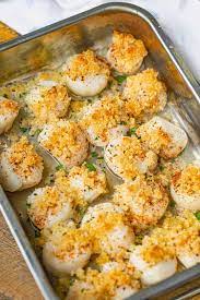 Add a little white wine. Crispy Baked Scallops With Buttery Panko Topping Dinner Then Dessert