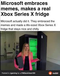 In terms of processing power and capability, customers are rumored to get a decently spec'd machine for the price. Madlads At Xbox Build The Xbox Series X Meme Into An Actual Fridge Madlads