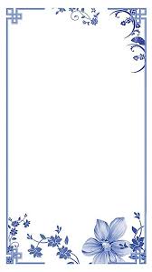 Chinese Style Blue And White Background Border Floral Border Design White Background Wallpaper Flower Background Wallpaper