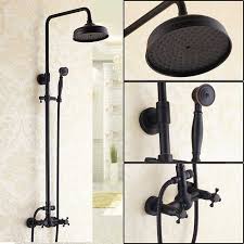 Vintage Bronze Huile 8 Pomme De Douche Pluie Salle De Bains Wall Mount Heldhead Robinet De Douche Set Torneir Douche Vintage Robinet Douche Pomme De Douche