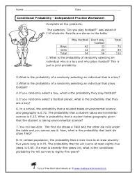 Conditional Probability Independent Practice Worksheet Math Conditional Probability Probability Worksheets Practices Worksheets