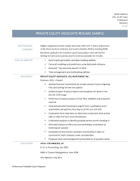 Private Equity Associate Resume Template And Job Description By Online Resume Builders Medium