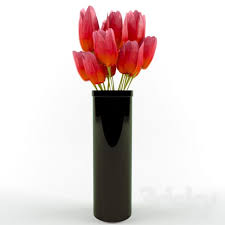 3d Models Plant Tulips In A Vase Vase Tulips Red Tulips