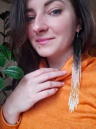 Indian Gold With Black Bead Earrings