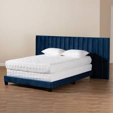 Maybe you would like to learn more about one of these? Baxton Studio Fiorenza Glam And Luxe Navy Blue Velvet Fabric Upholstered King Size Panel Bed With Extra Wide Channel Tufted Headboard