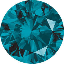 Round Cut Teal Blue Diamond 25 Ct Si Clarity