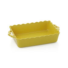 Yellow Scalloped Edge Baking Dish Baked Dishes Yellow Dishes Stoneware Baker