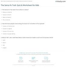 Only true fans will be able to answer all 50 halloween trivia questions correctly. The Santa Fe Trail Quiz Worksheet For Kids Study Com