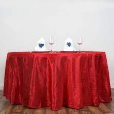117 Red Crinkle Crushed Taffeta Round Tablecloth Clearance Sale Round Tablecloth Table Cloth Tablecloth Sizes