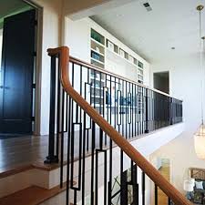 Add to favorites more colors modern minimalist 2x2 custom wrought iron hand rail, stair step railing, made to order, made in the usa. Contemporary Rectangle Stair Iron Balusters 10 Pack Modern Hollow Metal Railing Spindles 1 2 X 44 Tall Satin Black Amazon Co Uk Diy Tools
