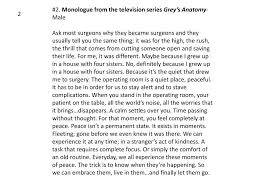 Ppt 2 Monologue From The Television Series Grey S Anatomy Male Powerpoint Presentation Id 2689488 Grey's anatomy season 1 medical terms. monologue from the television series