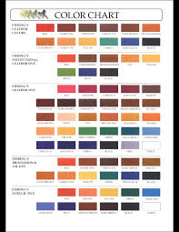 Fiebings Pro Leather Dye Color Chart