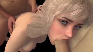 Blonde chica lo toma de ambos extremos | Porno 3D