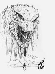 Godzilla 2014 Art By Matt Frank Just The Mouth Teeth Line Frame W Figure Godzilla Kaiju Art All Godzilla Monsters