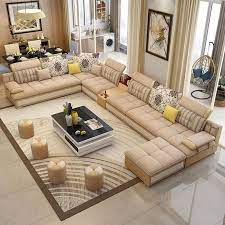 Luxury Modern U Shaped Sectional Fabric Sofa Set With Ottoman Modern Sofa Living Room Corner Sofa Design Corner Sectional Sofa