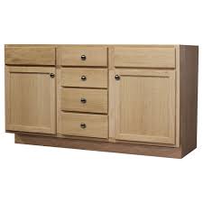 For some, the bath vanities are the focal point of the bathroom. Quality One 60 W X 21 D Unfinished Oak Bathroom Vanity Cabinet At Menards
