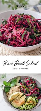 A Raw Beet Salad With Carrot Kale Fennel And Fresh Mint Made Even More Delicious With The Addition Of Toasted Pumpkin S Beetroot Salad Raw Beets Beet Salad