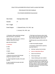 Contoh soal ilmu resep kelas 12 semester satu inputsoal com Soal Suppositoria Kelas 2b Fix