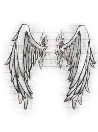 Fold the paper half and make a weak pencil line on the folded vertical line. Angel Wings Sketch Tattoo Download Free Mock Up