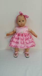 Bitty Baby Doll Clothes 15 Baby Doll Dress Fits Bitty Baby Pink With Birthday Girl Printed On Skirt Hairband Girl Gift Ready To Ship Bitty Baby Clothes Bitty Baby Baby Dolls