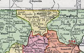 Young Harris Georgia Map Towns County, Georgia, 1911, Map, Rand Mcnally, Hiawassee, Presley, Young  Harris, Osborn, Welch, Visage, Titus