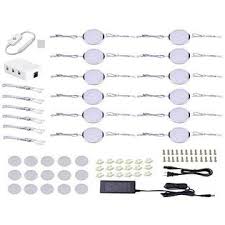 Laboreducer 12v Led Under Cabinet Lighting Kits Dimmable Led Puck Lights Direct Wired For Counter Showcase Display Lighting Linkable