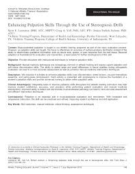 Soft tissue injuries are damage to muscles, tendons, or ligaments, which can result from sudden trauma or repetitive motions on the job. Pdf Enhancing Palpation Skills Through The Use Of Stereognosis Drills
