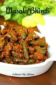 Masala Bhindi Stuffed Ladies Finger Ruchi S Veg Kitchen Indian Veg Recipes Best Bhindi Recipe Indian Vegetable Recipes