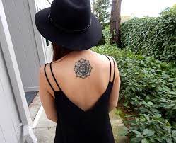Minimal Mandala Tattoo On Back Small Mandala Tattoo Tattoos Mandala Tattoo Back