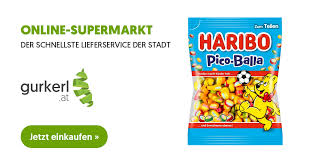 Fruit gummies and sweets, red and green, lemon and strawberry. Haribo Pico Balla Gurkerl At Dein Neuer Online Markt