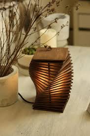 Edison bulb table lamps are minimal and unique. Spiral Wooden Table Lamp Wood Desk Nightlight Wooden Lighting Geometric Bedside Night Lamp Lighting In 2021 Wood Lamp Design Wooden Table Lamps Table Lamp Design