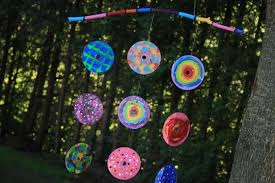 Painted Cd Garden Mobile Great Group Art Project For Kids Happy Hooligans ·old cd ·brushes ·acrylic colors. painted cd garden mobile great group