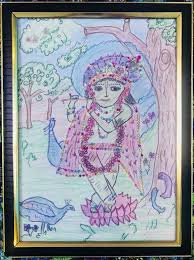 Pencil Coloured Lord Krishna Ritu Sachdeva Drawings Illustration People Figures Past Historical Figures Artpal How to draw god shri krishna easy drawing, 2. pencil coloured lord krishna ritu