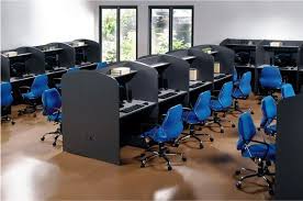 Premium stock photo of modern internet cafe interior. Cafe Interior Designs Modern Cyber Cafe Interior Design