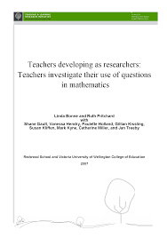 Teachers developing as researchers: teachers investigate their use of  questions in mathematics