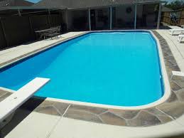 Desert Sand Spray Deck Stamped Stone Edge Fiberglass Pools Pool Outdoor Decor