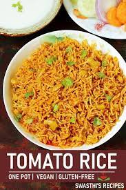 Tomato Rice Recipe Stovetop Instant Pot Recipe Tomato Rice Indian Food Recipes Vegetarian Cooking Recipes Healthy