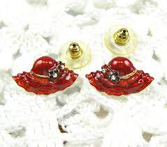Red Hat Ladies Earrings Red Hatters Ear Studs Jewelry Austrian Etsy Red Hat Ladies Red Hats Women S Earrings